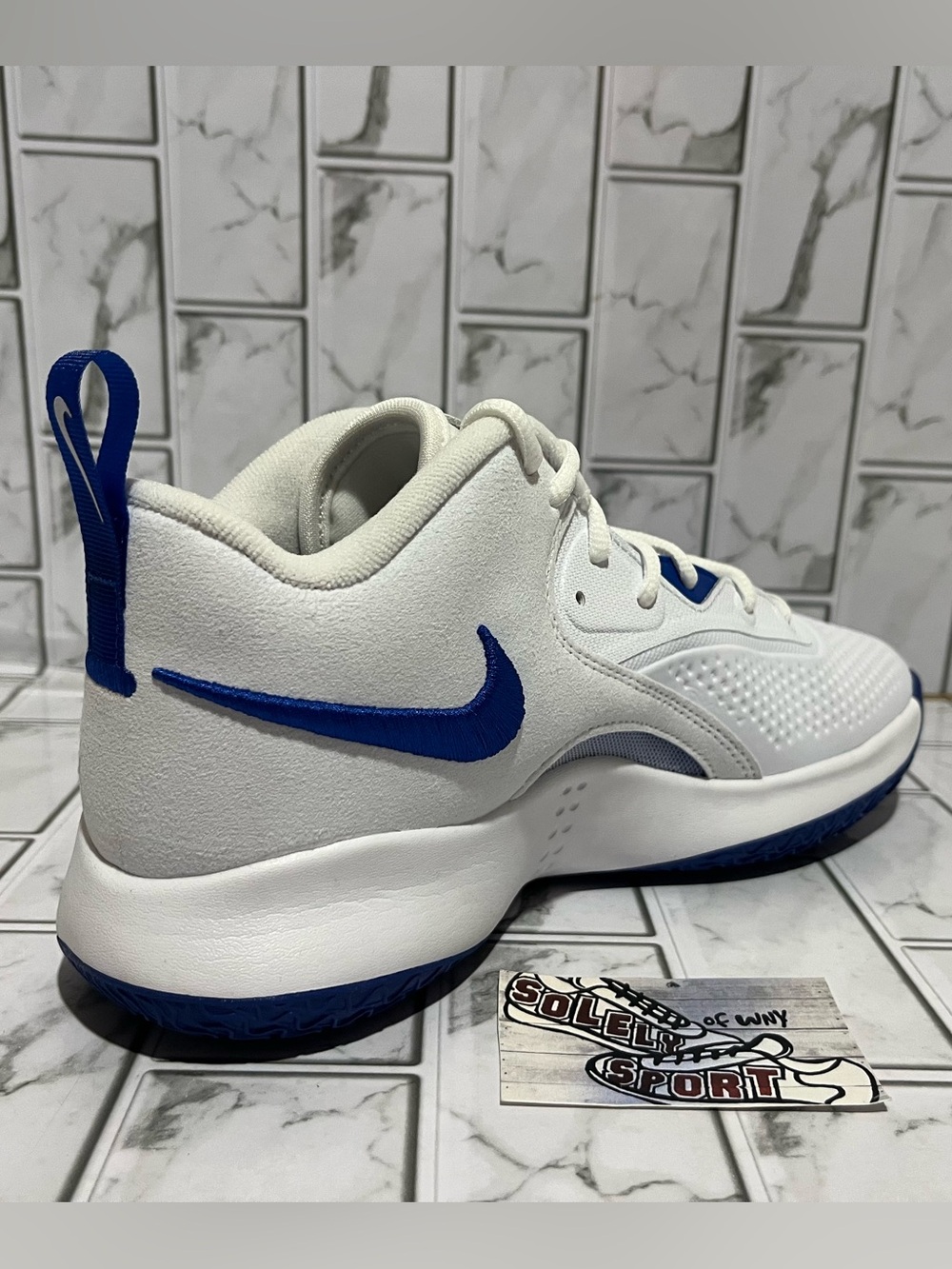 New Nike Zoom Hyperset 2 Volleyball Shoes White Royal Blue Gym Training Womens 9 - Picture 10 of 12